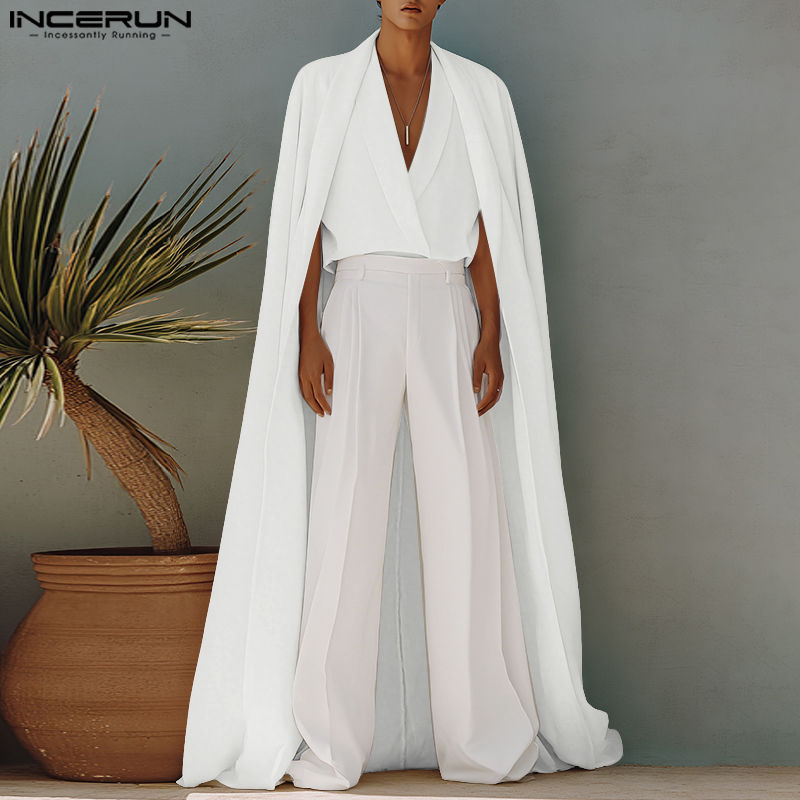 INCERUN เสื้อเชิ้ตผู้ชายทรงยาว - Mens Fashion Poncho บทวิจารณ์และราคา