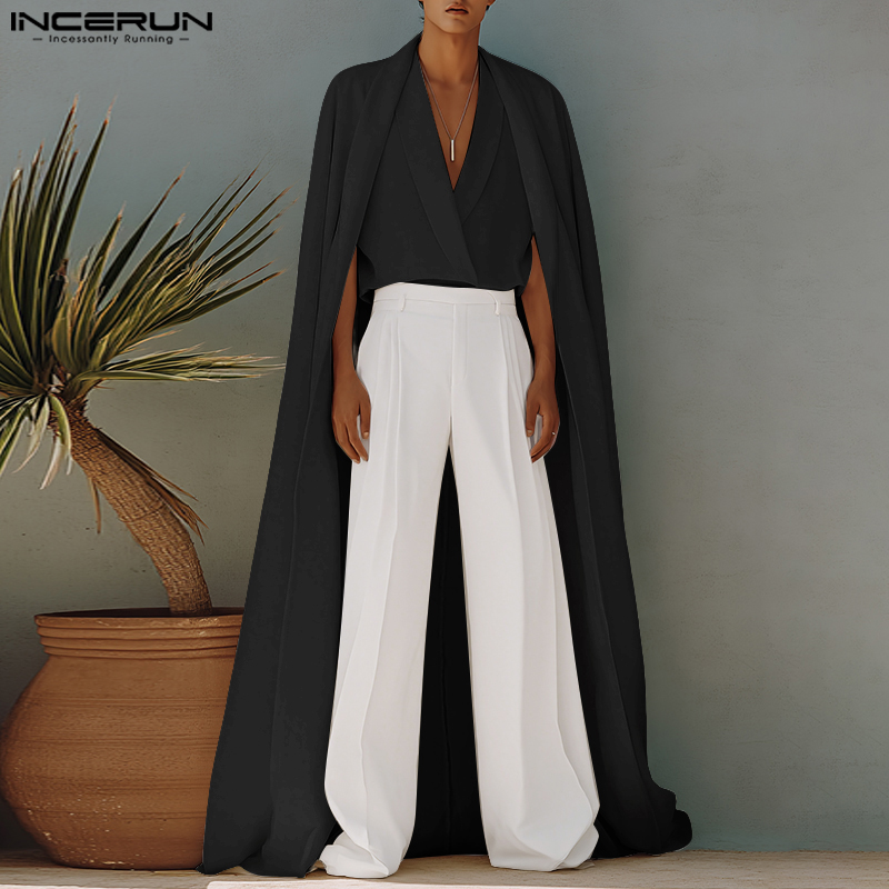 INCERUN เสื้อเชิ้ตผู้ชายทรงยาว - Mens Fashion Poncho บทวิจารณ์และราคา