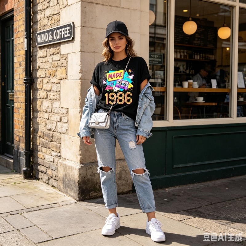 เสื้อยืดลายกราฟิกสไตล์เรโทรยุค - Mens Fashion In The 80S บทวิจารณ์และราคา
