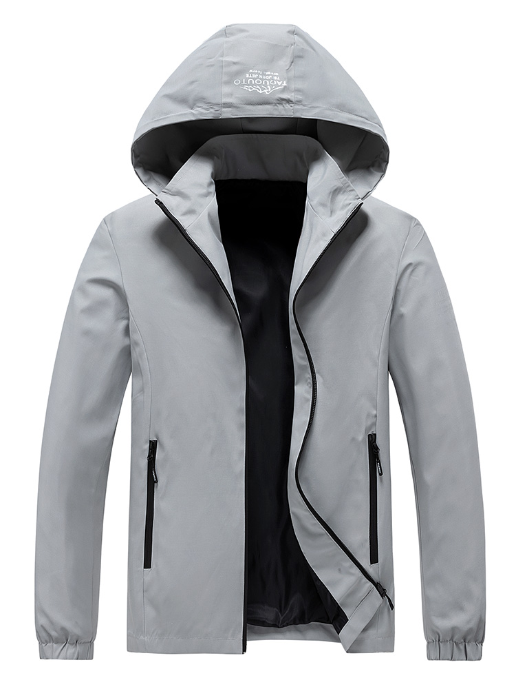 เสื้อแจ็คเก็ตกันลมมีฮู้ดสำหรับ - Windbreaker Men Zip บทวิจารณ์และราคา