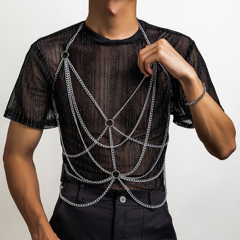 สายรัดตัวผู้ชายแบบโซ่หลายชั้น  - Fashion Harness Men บทวิจารณ์และราคา