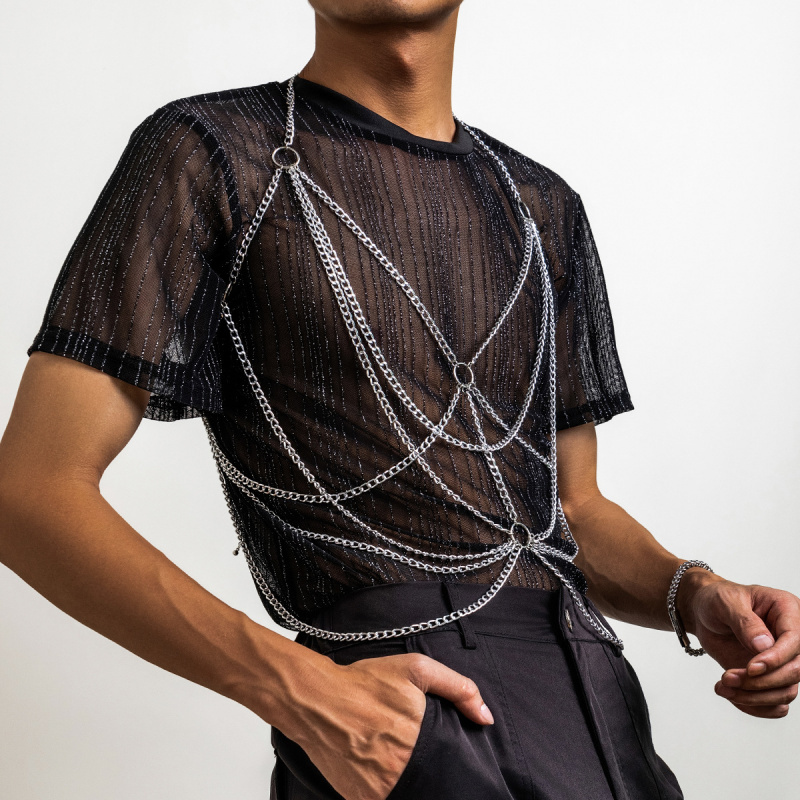 สายรัดตัวผู้ชายแบบโซ่หลายชั้น  - Fashion Harness Men บทวิจารณ์และราคา