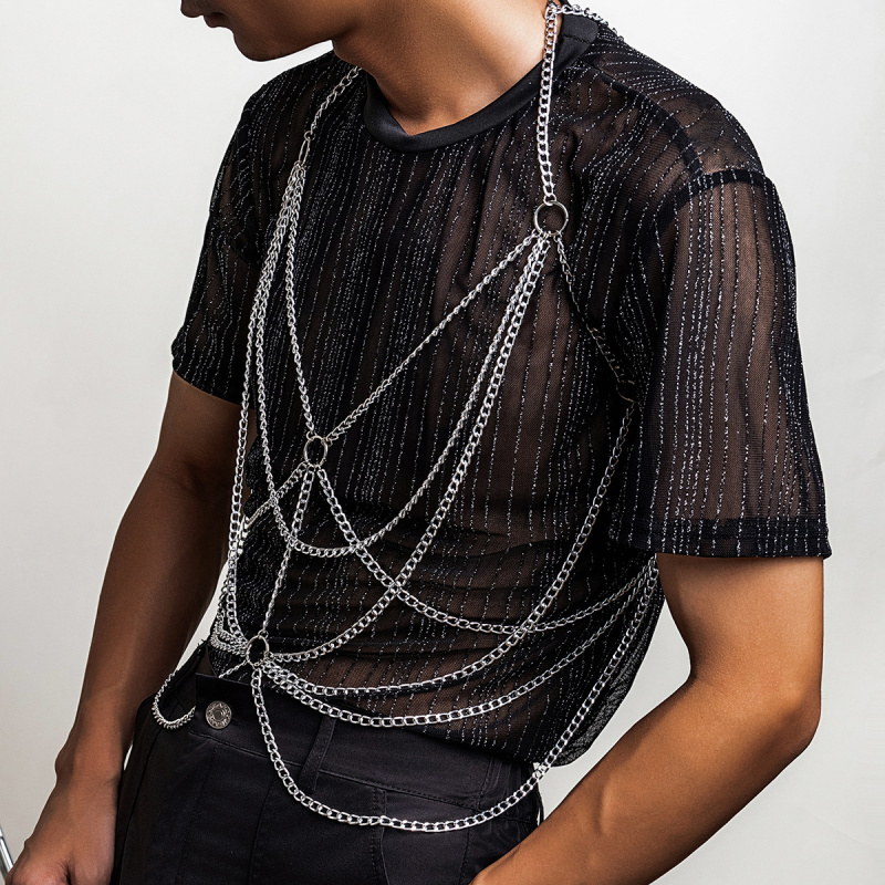สายรัดตัวผู้ชายแบบโซ่หลายชั้น  - Fashion Harness Men บทวิจารณ์และราคา