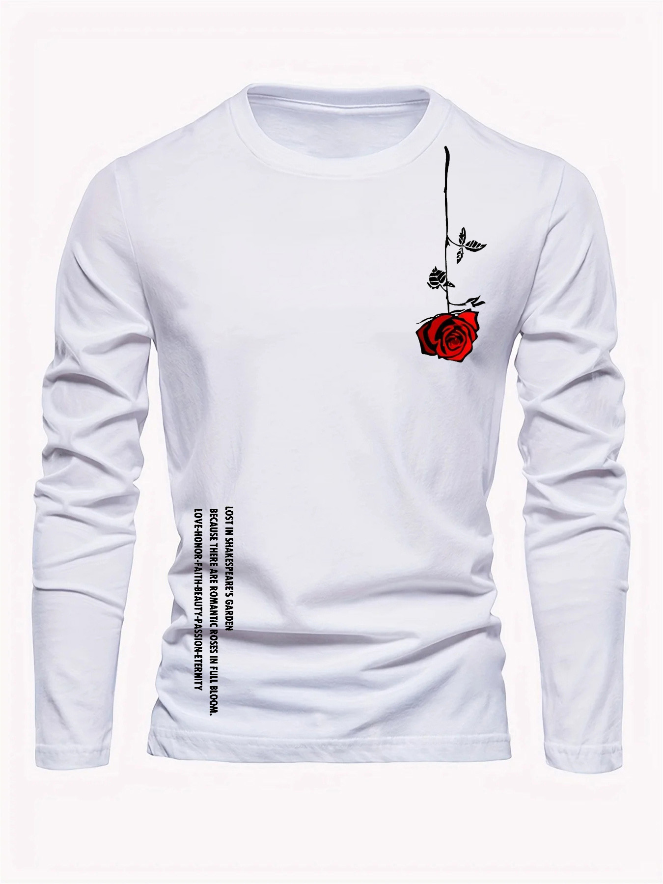 เสื้อยืดคอกลมแขนยาวผู้ชายผ้าฝ้ - Men'S Fashion Undershirt บทวิจารณ์และราคา