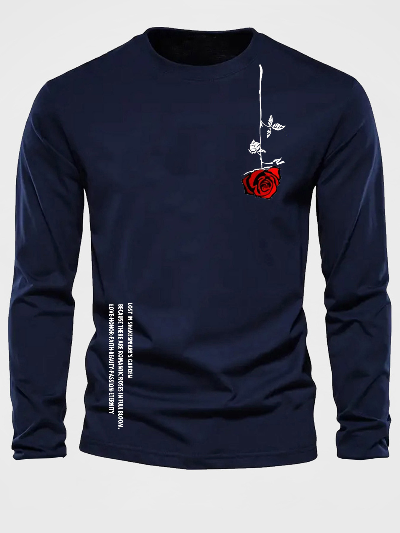 เสื้อยืดคอกลมแขนยาวผู้ชายผ้าฝ้ - Men'S Fashion Undershirt บทวิจารณ์และราคา