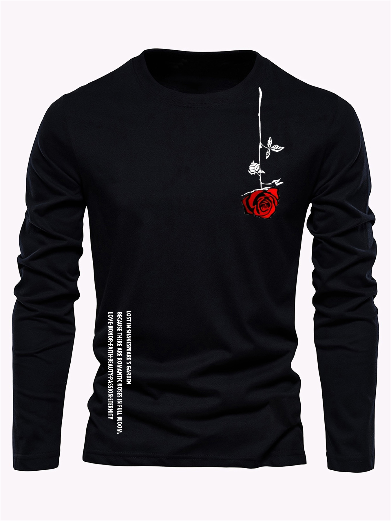 เสื้อยืดคอกลมแขนยาวผู้ชายผ้าฝ้ - Men'S Fashion Undershirt บทวิจารณ์และราคา