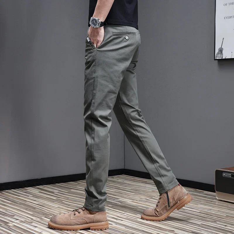 กางเกงลำลองผู้ชายผ้าฝ้าย 97.8% - Men'S Fashion Khaki Pants บทวิจารณ์และราคา