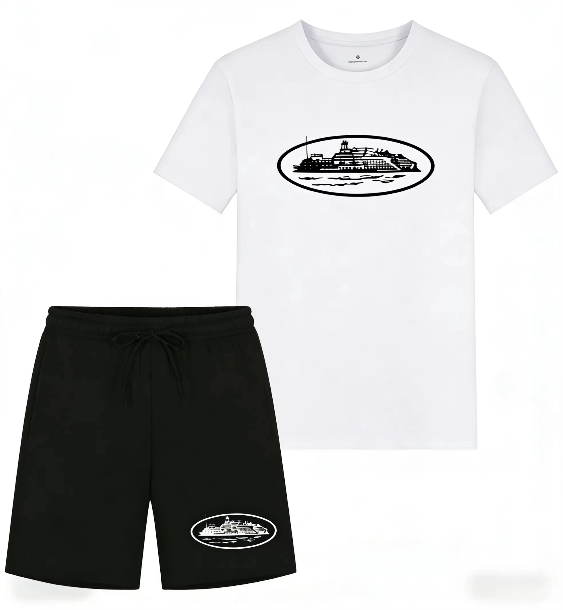 เสื้อยืดและกางเกงขาสั้นพิมพ์ลา - Men'S Fashion Undershirt บทวิจารณ์และราคา