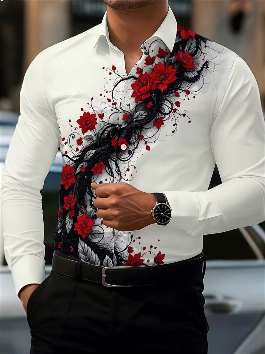 เสื้อเชิ้ตแขนยาวพิมพ์ลายดอกกุห - Men'S Fashion Usa บทวิจารณ์และราคา