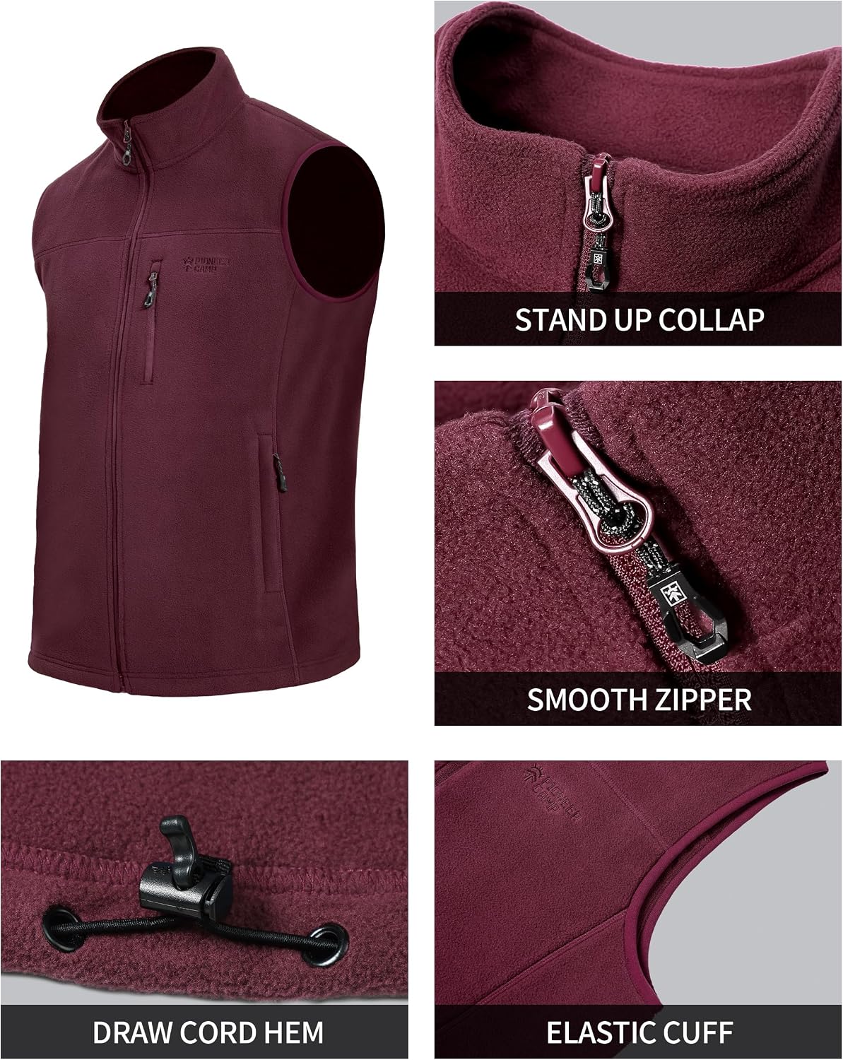 เสื้อกั๊กฟลีซ Pioneer Camp สำห - Windbreaker Men Zip บทวิจารณ์และราคา