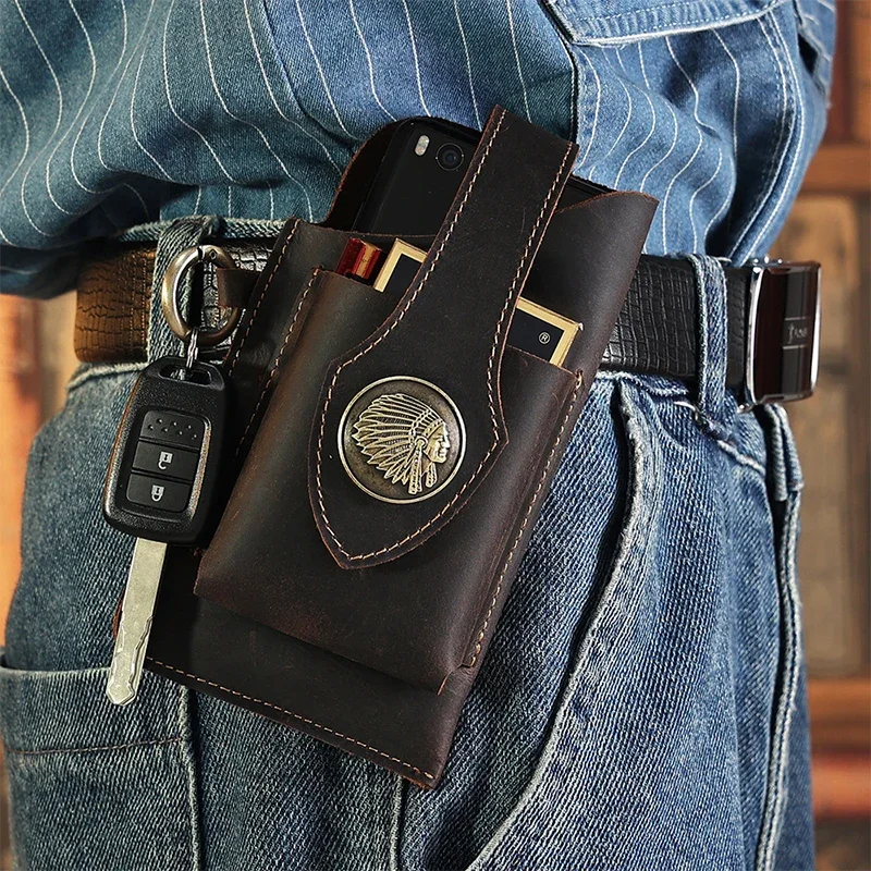 บุรุษหนังแท้เอวกระเป๋าโทรศัพท์ - Fashion Harness Men บทวิจารณ์และราคา