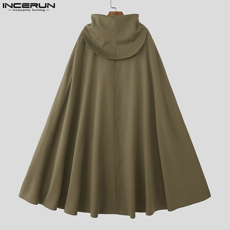 เสื้อคลุมผู้ชาย INCERUN สีพื้น - Mens Fashion Poncho บทวิจารณ์และราคา
