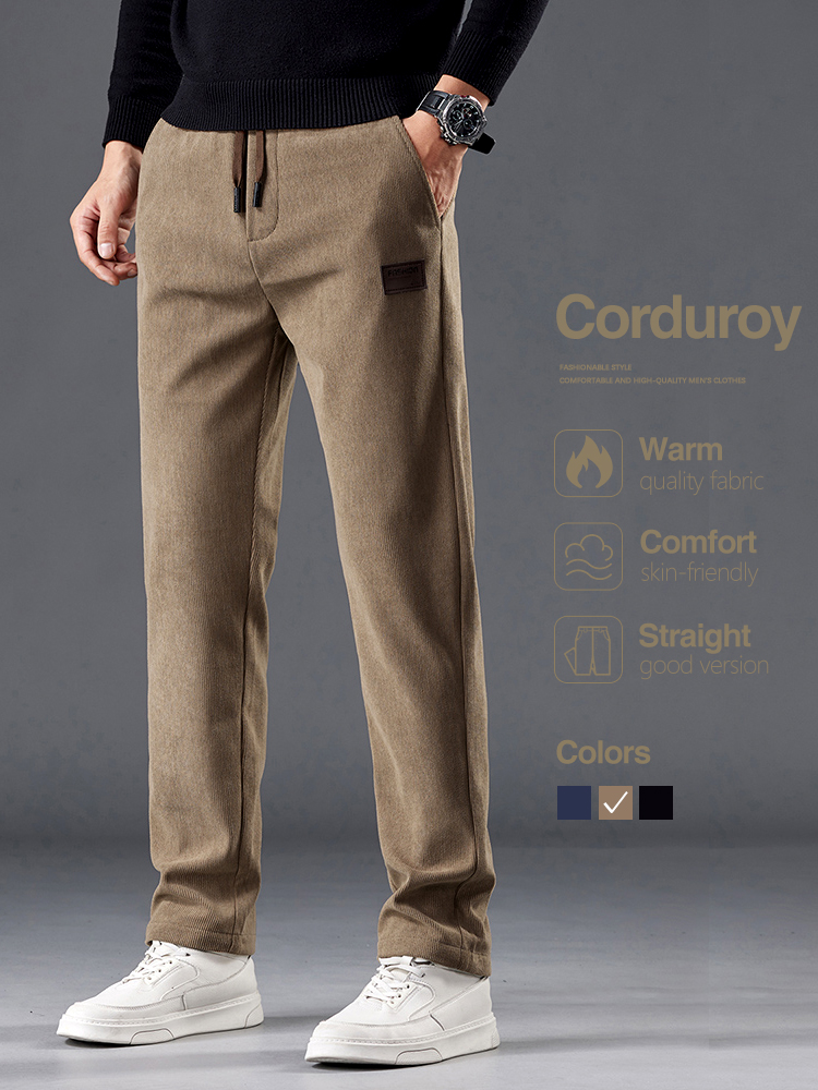 กางเกงผ้าลูกฟูกผู้ชายฤดูใบไม้ร - Men'S Fashion Khaki Pants บทวิจารณ์และราคา